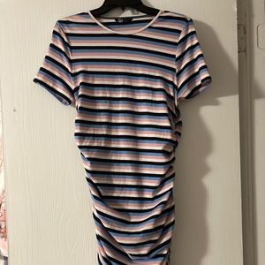 LIKE NEW Striped SHEIN Ruched Dress
